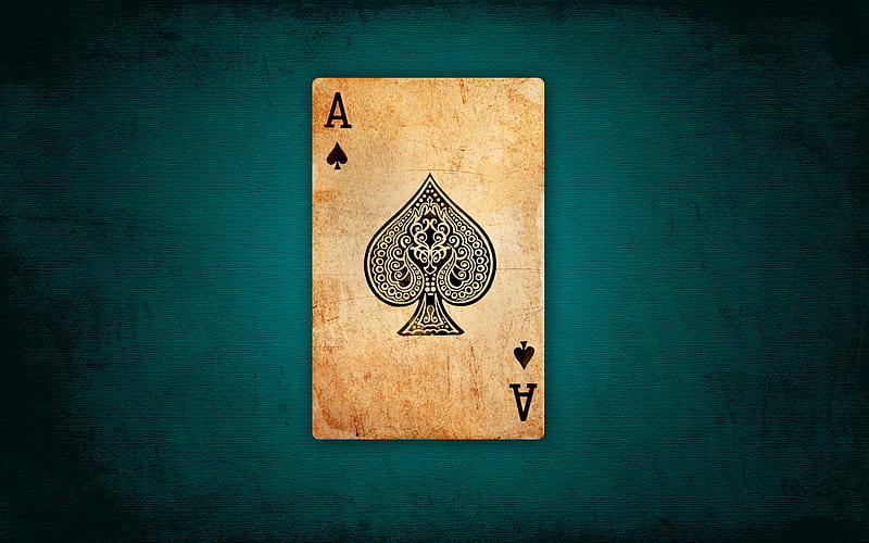 Ace of spades, game table, poker concepts, background with Ace of spades, playing cards, Spadille card, HD wallpaper