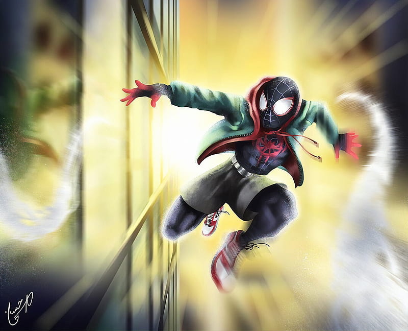 Spiderman Passing By, spiderman, superheroes, artwork, digital-art, art, artstation, HD wallpaper