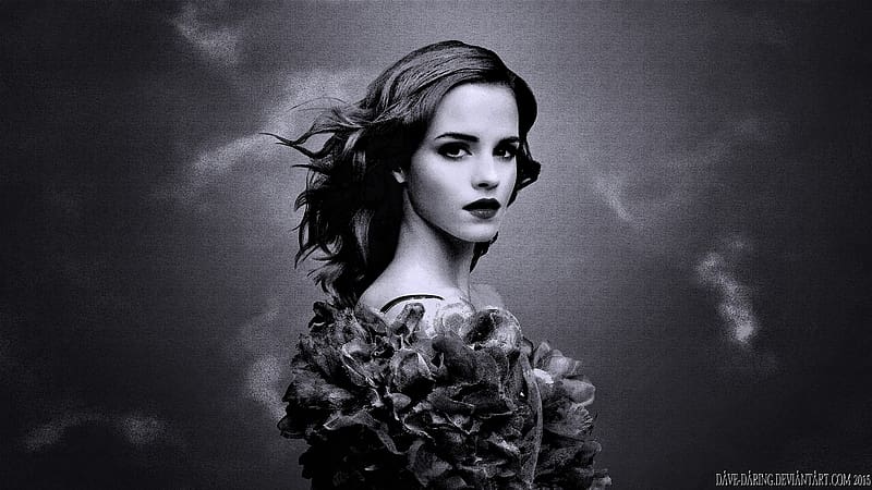 Emma Watson Force Of Nature IV V2, emma watson, force of nature, celebrities, actrice, people, black and white, HD wallpaper