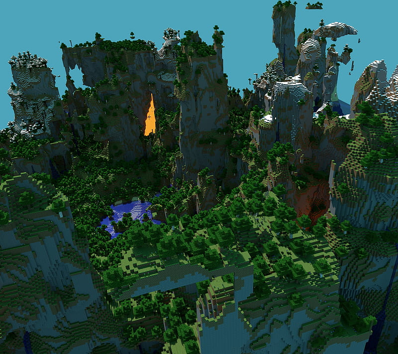 Minecraft, 3d, landscape, video game, HD wallpaper
