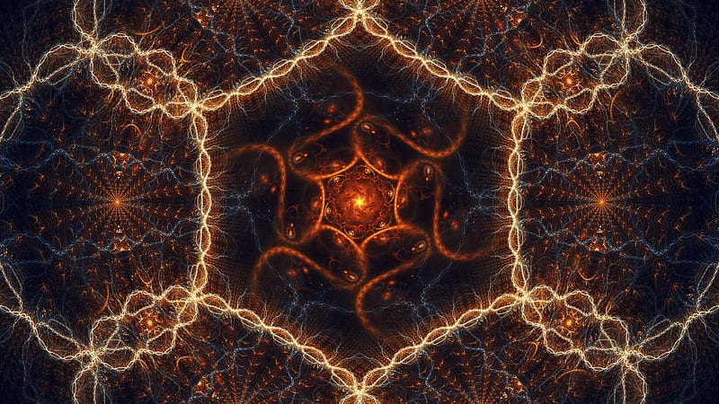 fractal, swirling, rotation, rays, abstraction, HD wallpaper