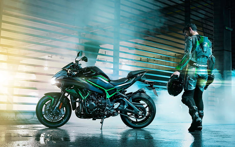 Kawasaki Z H2, rider, 2020 cars, japanese cars, 2020 Kawasaki Z H2, Kawasaki, HD wallpaper