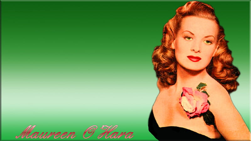 Maureen OHara, redhead, ginger, red head, bonito, woman, women, green, beauty, classic, gorgeous, vintage, female, lovely, red hair, sexy, girl, HD wallpaper