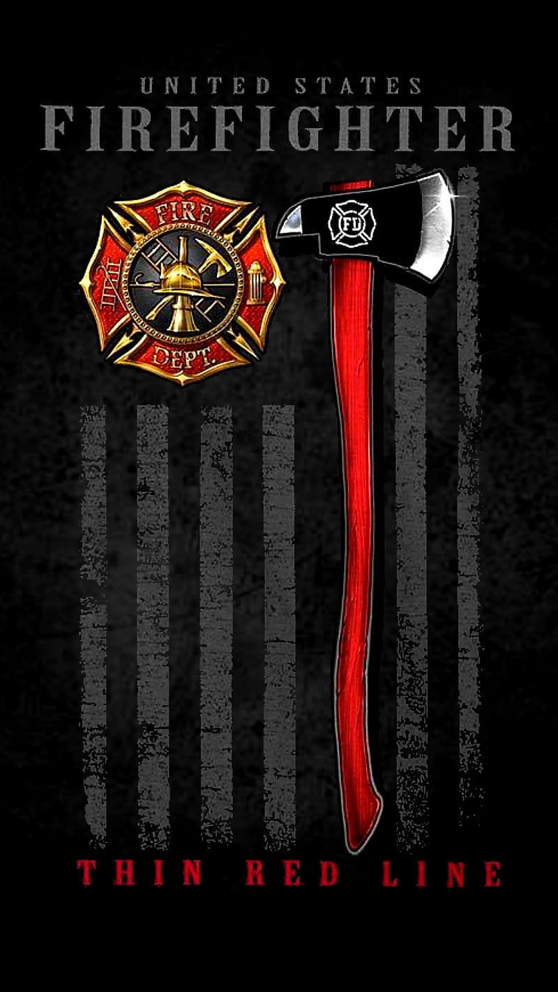 US Firefighter, axe, flag, logo, HD phone wallpaper | Peakpx