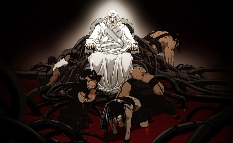 Fullmetal Alchemist: Brotherhood, homunculus, anime, glowing eyes