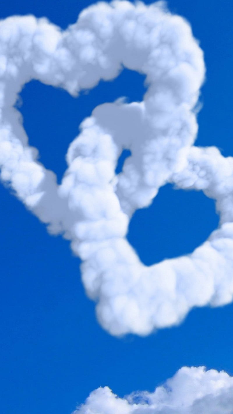 Clouds Hearts Love , white, art, HD phone wallpaper