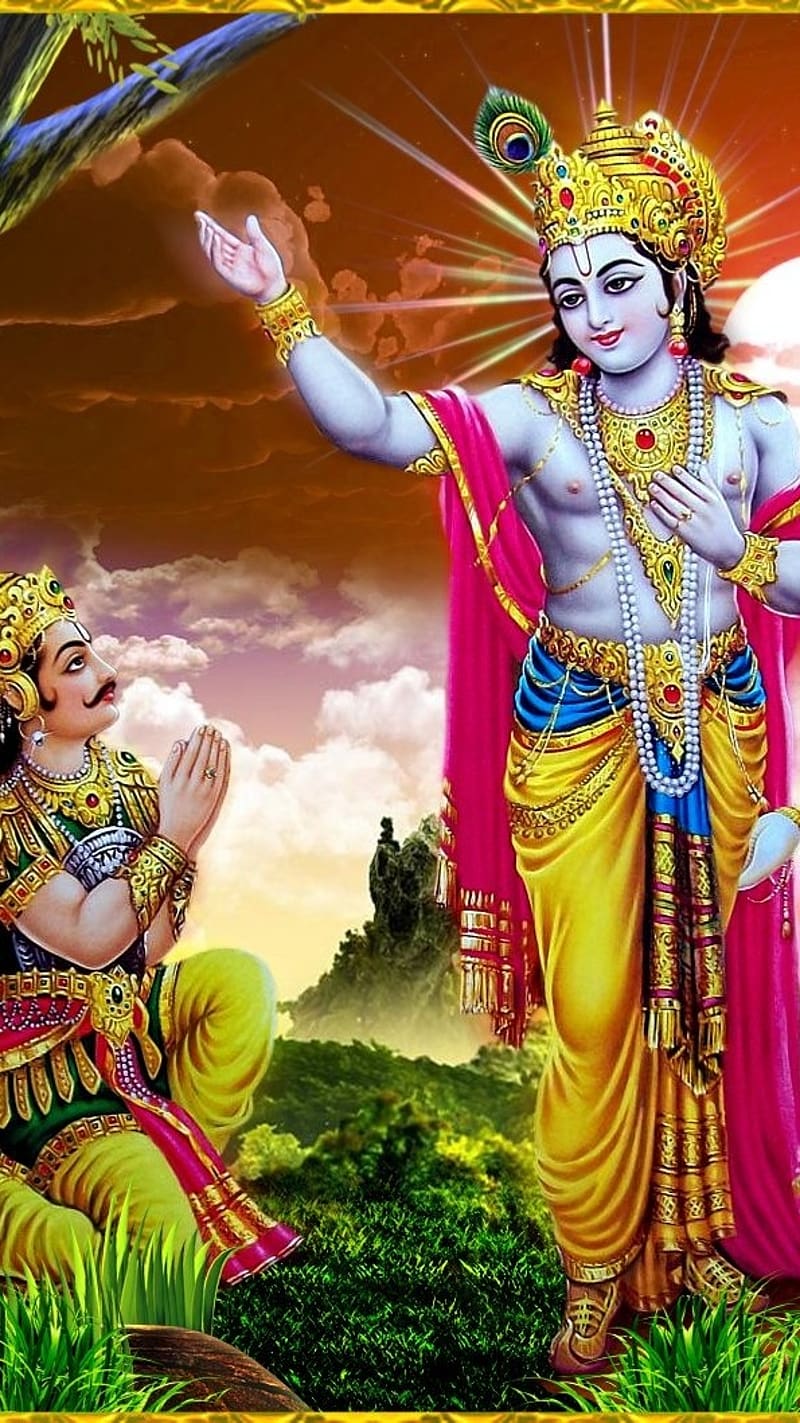 Best Lord Krishna, Teaching Arjun, kanha, god, HD phone wallpaper