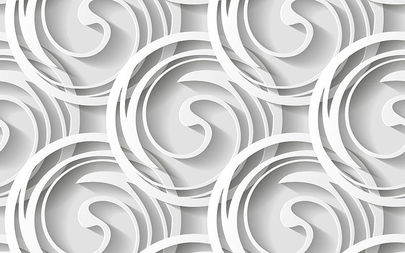 white 3d texture with circles, white circles background, creative background, 3d textures, ornaments backgrounds, HD wallpaper