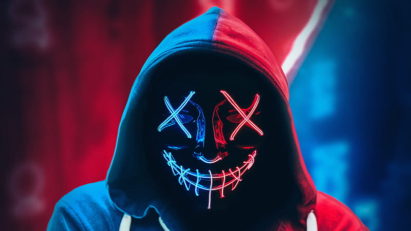 Neon Mask Hoodie , neon, graphy, mask, hoodie, anonymus, HD wallpaper