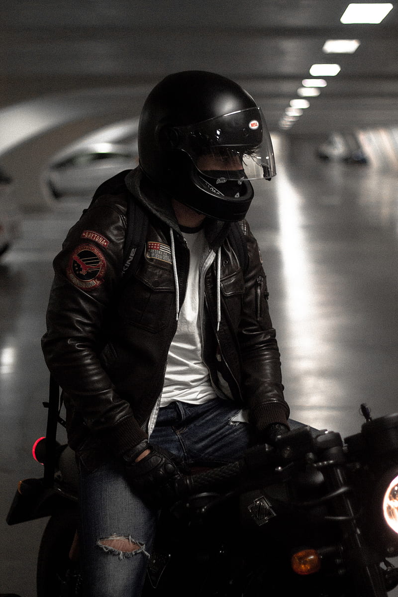 motorcyclist, helmet, gloves, HD phone wallpaper