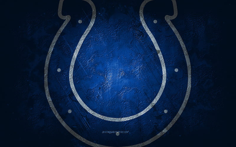 Indianapolis Colts, American football team, blue stone background, Indianapolis Colts logo, grunge art, NFL, American football, USA, Indianapolis Colts emblem, HD wallpaper