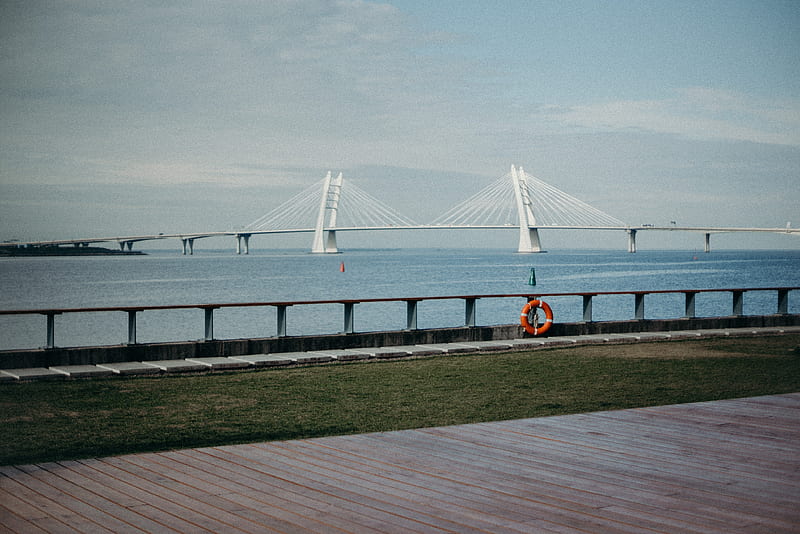 Scenic View Of Suspension Bridge During Daytime, HD wallpaper