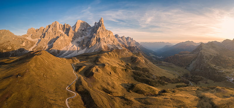Mountains, Mountain, Dolomites, Morning, Panorama, Peak, HD wallpaper