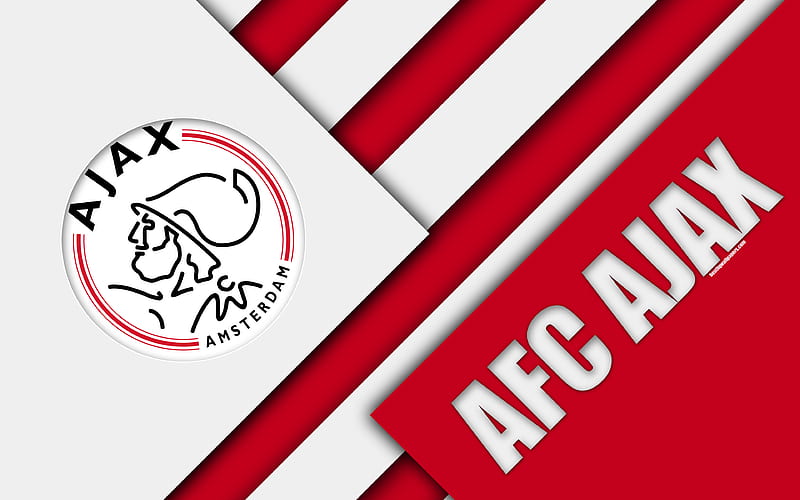 AFC Ajax material design, Dutch football club, emblem, burgundy white abstraction, Eredivisie, Amsterdam, Netherlands, football, HD wallpaper