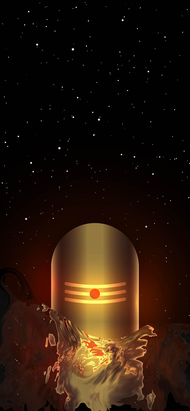 Shiva Linga, god, maha shivratri, mahadev, night, ocean, om, shiv ling, shiva, shivling, star, HD phone wallpaper