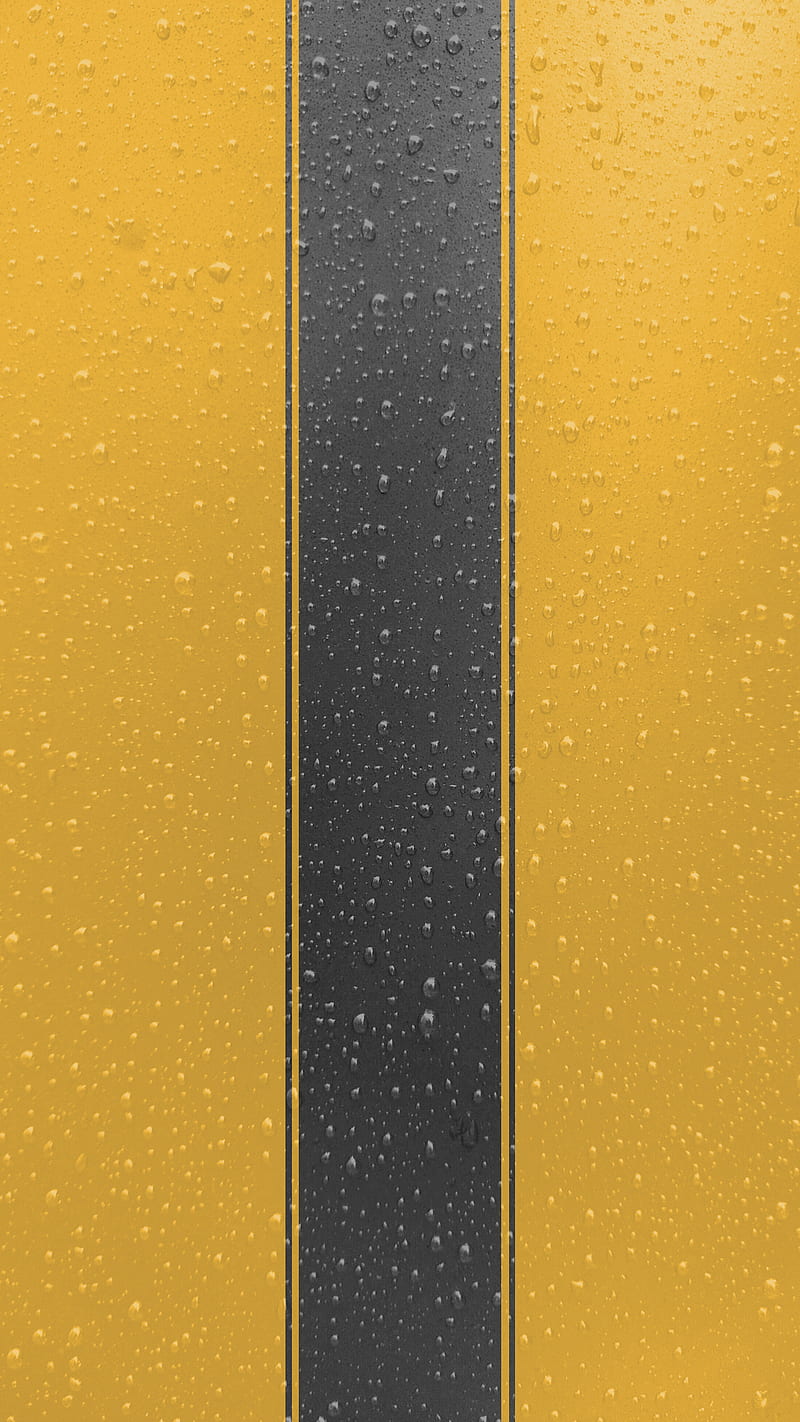 Yellow Hood, car, decal, decals, dropplets, drops, racing, rain, stripes, HD phone wallpaper