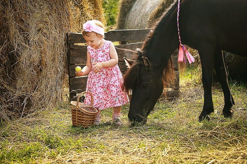 Learning A Life . ., female, cowgirl, ranch, children, fun, hay, horse, outdoors, girls, western, kids, style, HD wallpaper