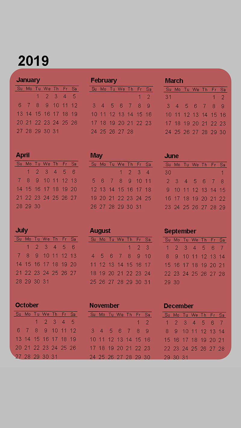 2019 Calendar v5, life, short, calendars, 19, 19, new year, months, weeks, HD phone wallpaper