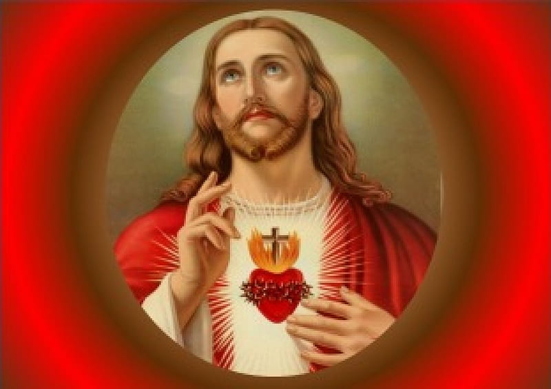Sacred heart of Jesus, christ, jesus, love, heart, god, HD wallpaper