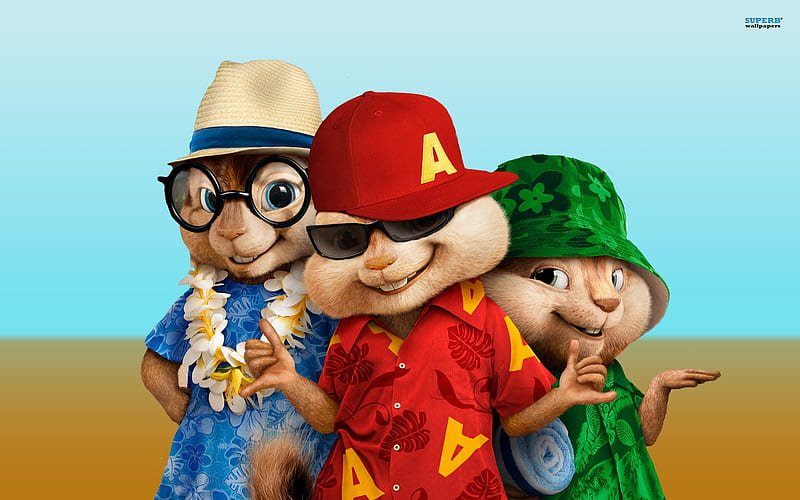Alvin and the Chipmunks: Chipwrecked (2011), poster, red, chipwrecked, veverita, squirrel, movie, animal, hat, cute, alvin and the chipmunks, HD wallpaper