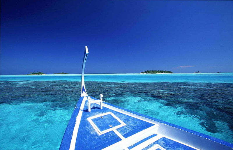 Dhoni Boat on Lagoon in Maldives, reef, cruise, dhoni, sea, sail, atoll, lagoon, boat, atlantic, luxury, Maldives, ocean, indian, pacific, coral, paradise, island, tropical, HD wallpaper