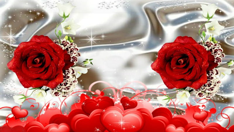 Valentines Hearts ~*~, red roses, romantic valentines, valentines ...