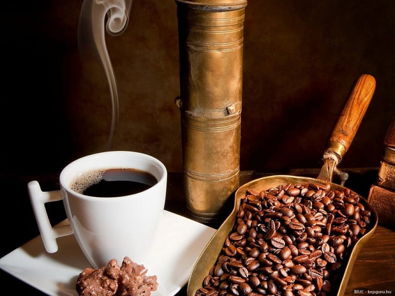 AROMATIC AND DIVINE, food, beans, crockery, chocolate, coffee beans, refreshment, still life, scoops, coffee, HD wallpaper