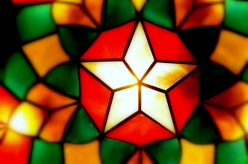 A Traditional Philippines Christmas Lantern, stars, red, white, green, HD wallpaper