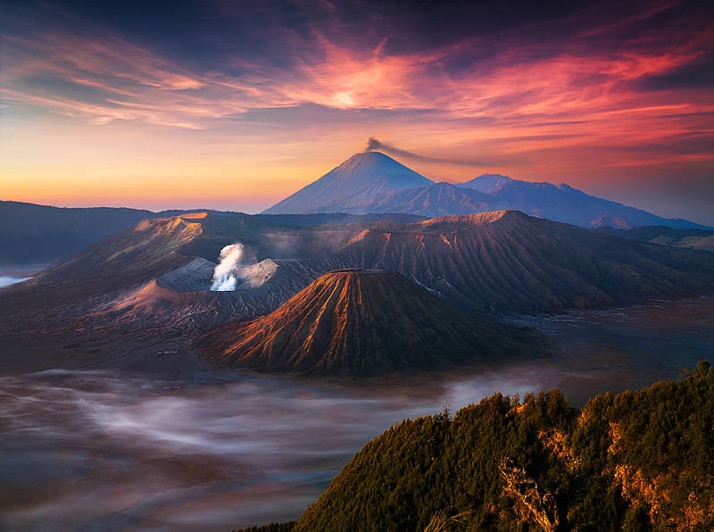 Landscape, Mountain, , Volcano, Indonesia, Mount Bromo, Volcanoes, HD wallpaper
