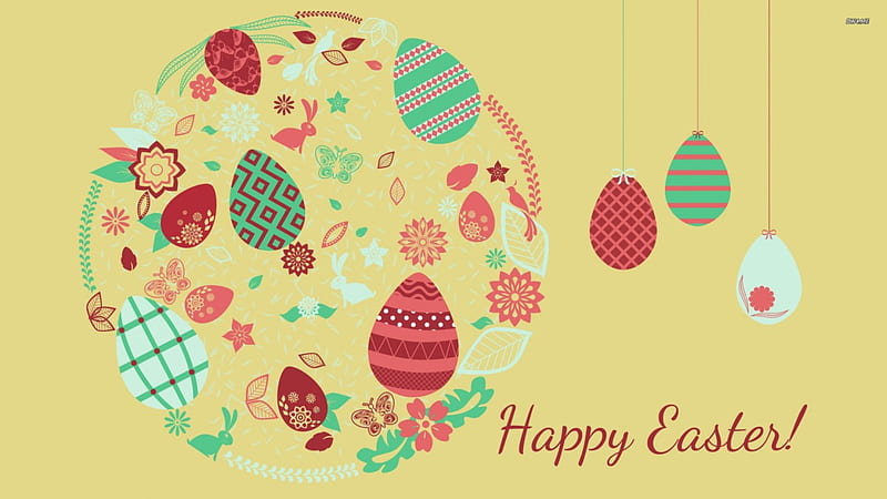 Happy Easter, Easter, Egg, Happy, Colourful, HD wallpaper