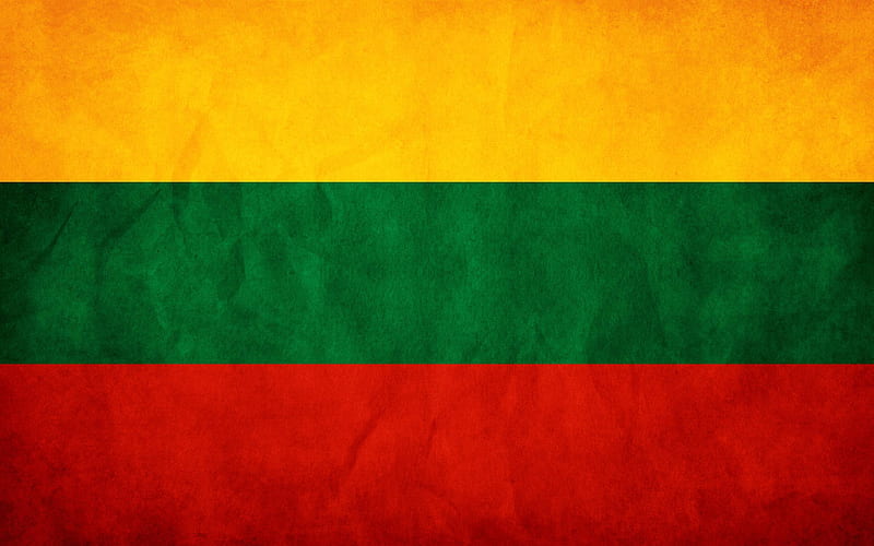 Lithuania, Lithuanian flag wall texture, European flags, flag of Lithuania, HD wallpaper