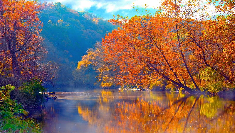 Colorful Fall, colorful, fall, lakes, autumn, love four seasons ...