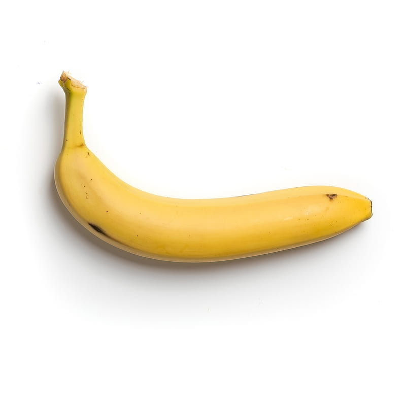 yellow banana on white background, HD phone wallpaper