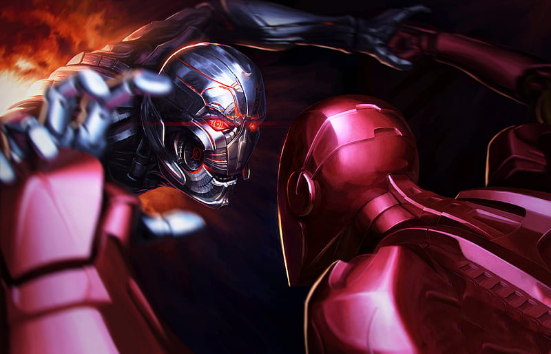 Iron Man Vs Thanos, iron-man, thanos, superheroes, digital-art, artwork, HD wallpaper