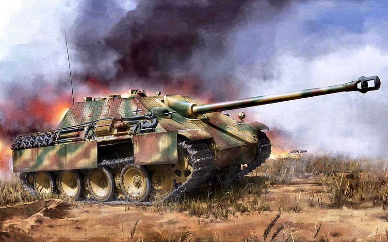Jagdpanther, German Self-propelled gun, World War II, WW2, SdKfz 173, Wehrmacht, HD wallpaper