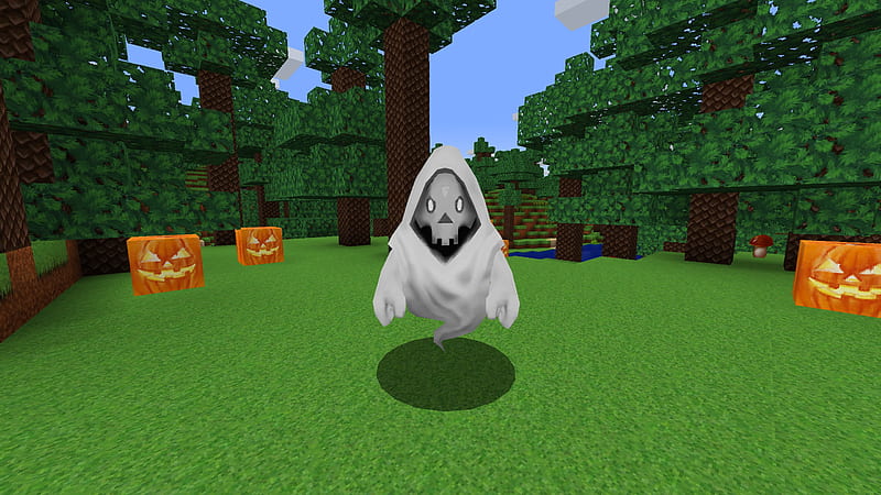 Spooky time! Creepy Ghost Mob in Realmcraft Minecraft StyleGame, open world game, gaming, playgames, realmcraft, pixel games, mobile games, sandbox, minecraft, games action, game, minecrafters, pixel art, art, 3d building games, fun, pixel, adventure, building, 3d, minecraft, HD wallpaper