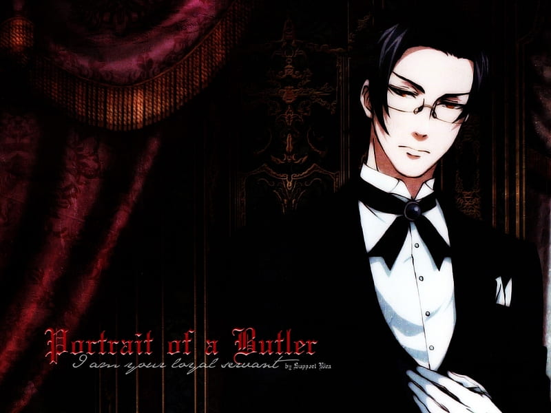 Portrait of a Butler, claude, kuroshitsuji, demon, faustus, anime, portrait, butler, HD wallpaper