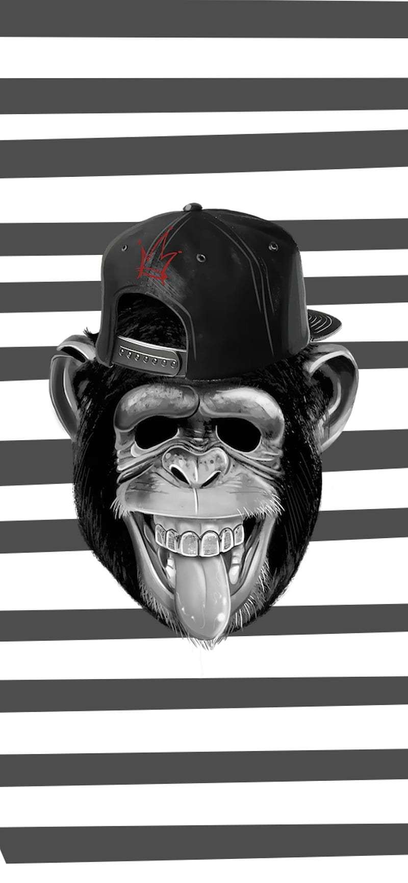 Crazy dude, black white, gorilla, monkey, strips, HD phone wallpaper