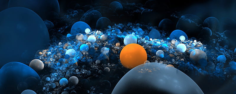 Luminous Spheres, 3D, Abstract, Dual monitor backgrounds Luminous, Spheres, HD wallpaper