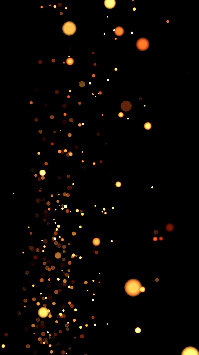 Sparks, black, dark, fireflies, night, particles, yellow, HD phone wallpaper