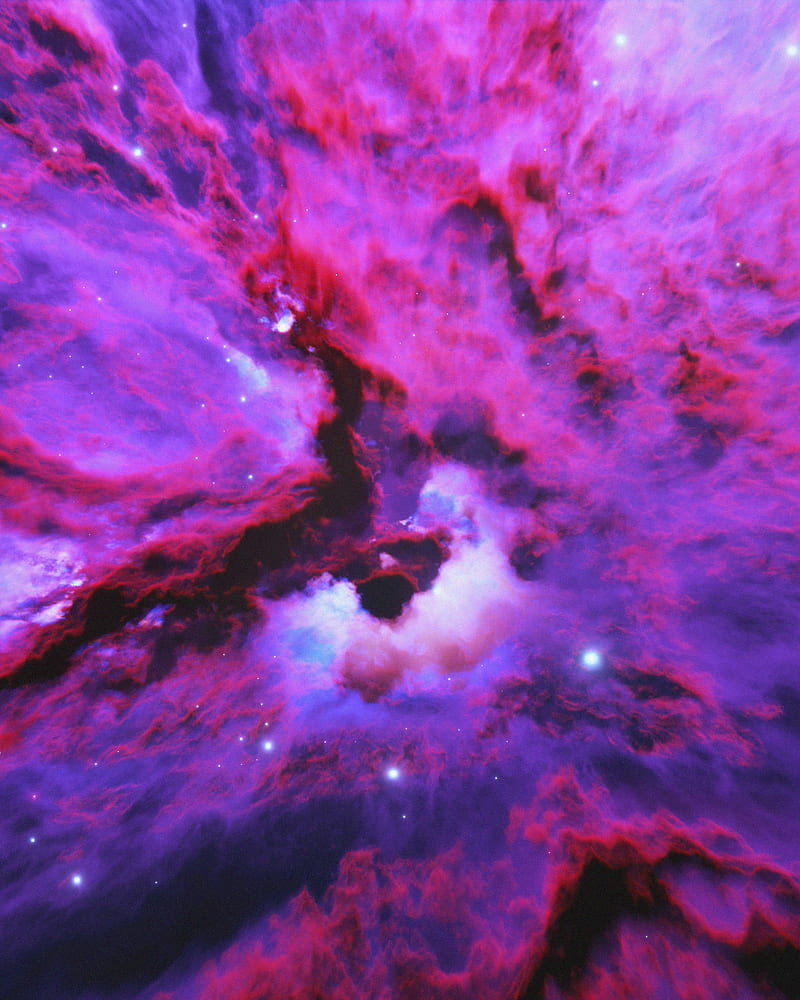 nebula, clouds, clots, glow, stars, space, HD phone wallpaper