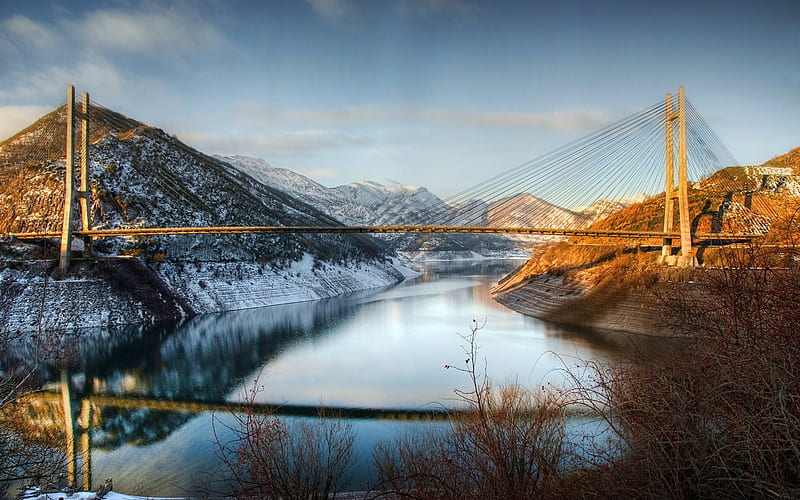 Bridge Above A Lake, HD wallpaper