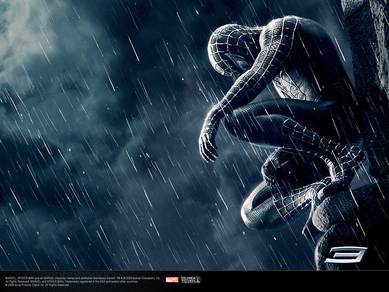 black spiderman, spiderman, spiderman 3, movie, HD wallpaper