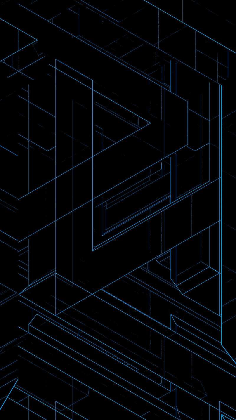 Zerge Blue, black, dark, android, tron, neon, board, verge, the verge, HD phone wallpaper