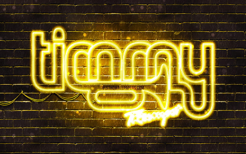 Timmy Trumpet yellow logo superstars, australian DJs, yellow brickwall, Timmy Trumpet logo, Timothy Jude Smith, Timmy Trumpet, music stars, Timmy Trumpet neon logo, HD wallpaper