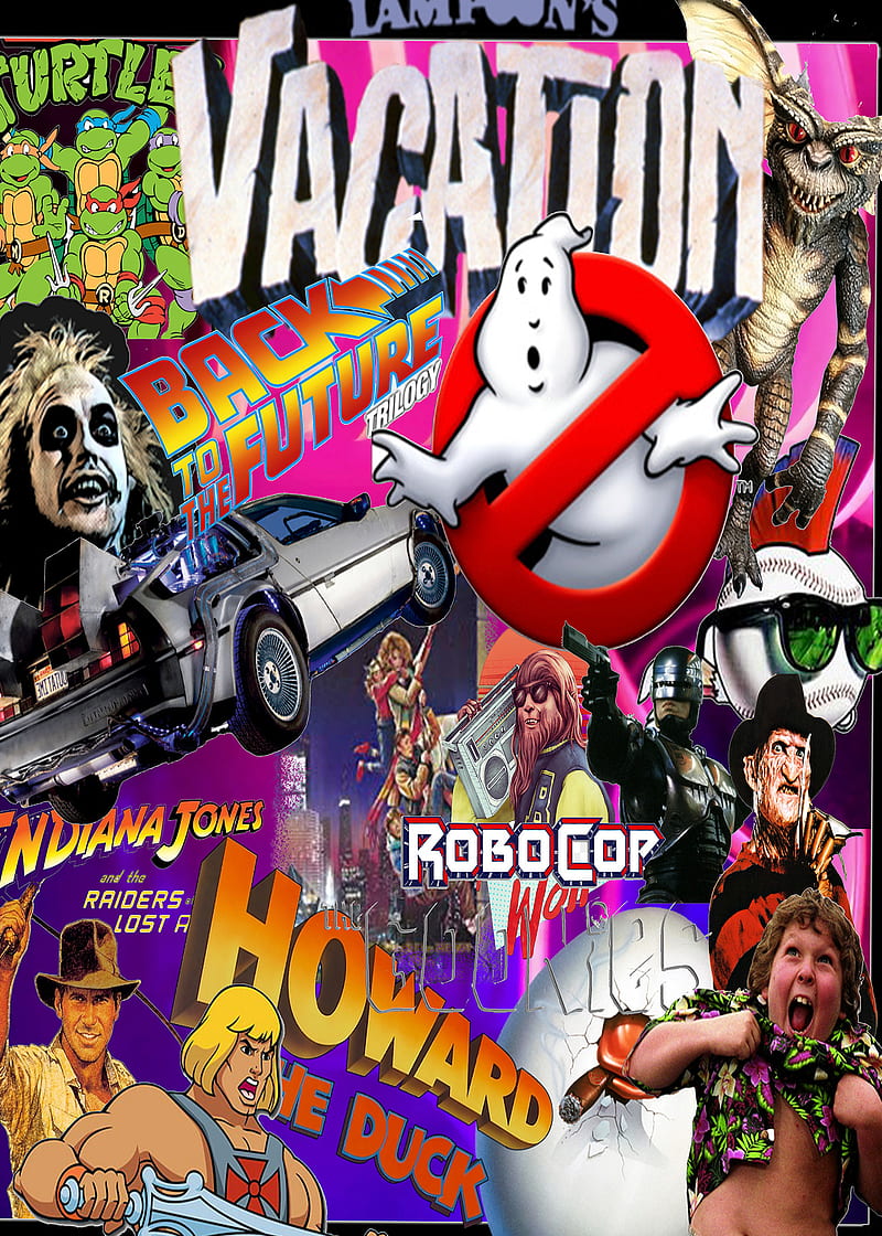 80s Movies, 80s, culture, eighties, ghostbusters, goonies, jones, movies, pop, teen, top gun, HD phone wallpaper