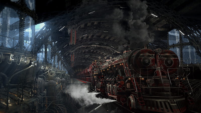 Steampunk steam engine, Steam engine, Steampunk, 3D, Abstract, HD wallpaper
