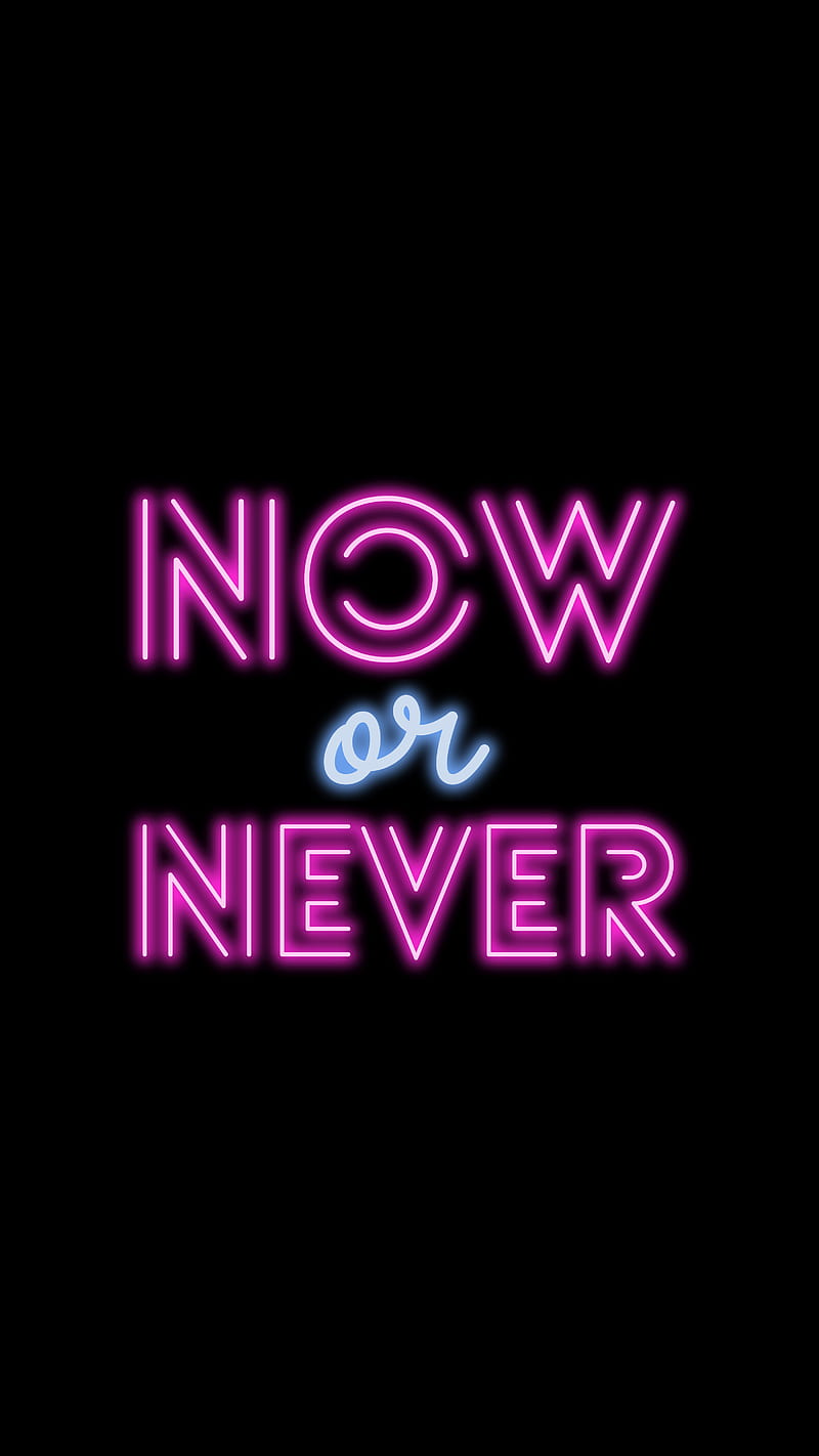 now or never, kelimeler, quotes, HD phone wallpaper
