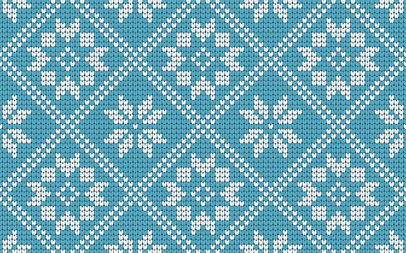 blue winter knitted texture, blue winter background, knitted texture, blue background with snowflakes, christmas texture, HD wallpaper