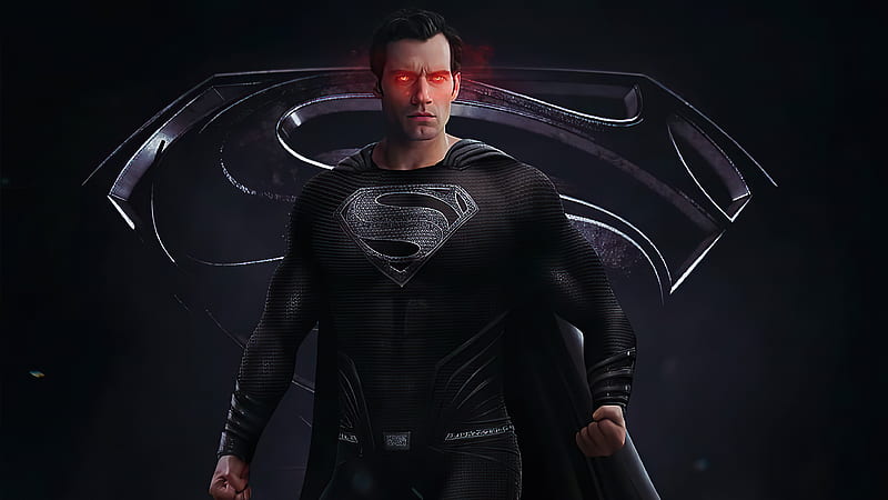 Superman Black Suit Henry Cavill Justice League Snyder Cut 4K